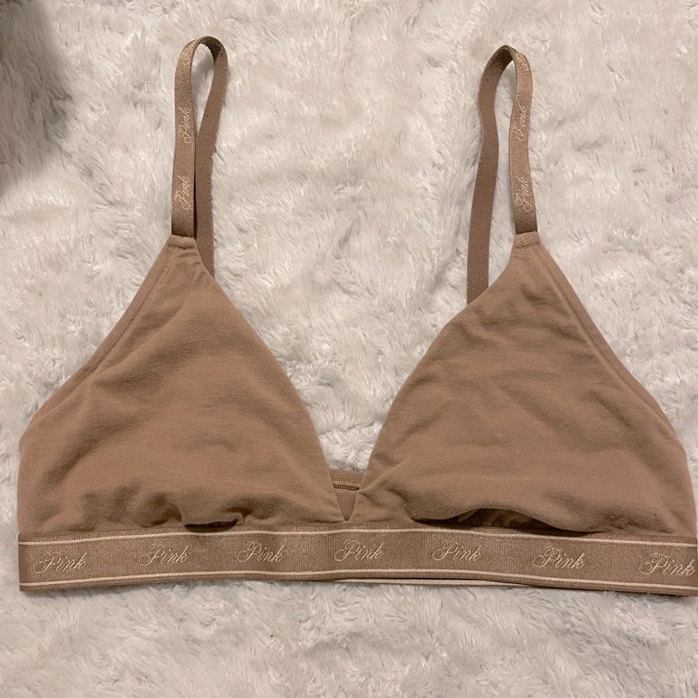 PINK Victorias Secret Limited-Edition Cocoa Latte Logo
Cotton Triangle Bralette🍫